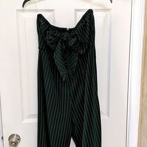 Strapless Striped Jumpsuit